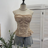 Real Shot Slamm Sling Vest Women's 2026 Summer New Short Sleeveless Top With Chest Cushions In Wooden Ear 8878