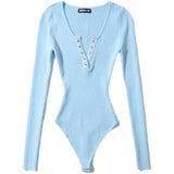 Thai Style Trend Long-Sleeved V-Neck Buckle-Coat Shirt Bottoming Women's Solid-Colored Clothes Based On