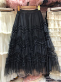 Design Sense Heavy-Working Layer Yarn Nail Bead Design Half-Dress Summer New Thin Cake Dress Dress Woman