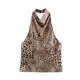 2025 Spring And Summer New Female Fashion Sexy Hot Babes Silk Shading Texture Hanging Neck Top 3203317