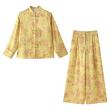 2026 Summer New Women's Fashion Casual Loose Print Shirt Wide Leg Pants 7039353