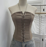 Real Shooting Tset Boa Tart Tset Tset Tsets With Anti-Slip Strip Design Hollow Outside Wearing Short Vest 2829