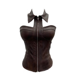 Real Shot With Chest Pad Hanging Neck Sling Vest Babes Design Pu Skin Tight Short Sleeveless Top Woman 1359