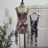 Real Shooting Street Hottie Letter Nail Bead Print Sling Sling Vest Leather Strap Strap Lotus Side Ribbon Ribbon 1300