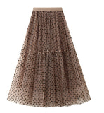 Autumn And Winter Net Yarn Half Body Cake Skirt Super Umbrella Skirt Long Heavy Industry Embroidery A Word Skirt Ponpong Net Yarn Skirt