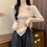Design Sense Of A Small Irregularly Tailored Short Top Women's Early Autumn 2025 New Set-Up Knitted Sweater
