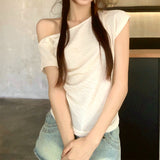 Real Shooting French Texture Folded T-Shirt Design Small Thin Word Collar Collar Collar Collar Collar Collar Short Blouse
