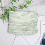 Sweet Cool Hottie Ultra-Short Umbilical Wrap Chest Sleeveless Coat Yarn Folding Tie Dye Chest Tight Waistcoat 8852
