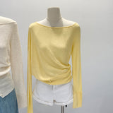2026 Early Spring Burst Solid Color Collars With Long-Sleeved Knitted Shirts In Autumn To Slim Up With Thin Sweaters