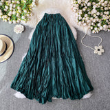 Design Sense Of Irregular Folding High Waist Half-Dress Woman 2025 Summer New Set Of Meat Display Skinny Swing Dress