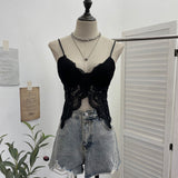 Real Shot Abstinence Hottie Low Breast With Breast Pad Lace Slings Vest V-Neck Butterfly-Like Umbilical Umb 3045