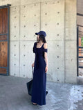 Tibetan Blue Sling Skirt Niche Temperament Dress Female Summer Temperament To Show Skinny Dress Babes Hip Dress