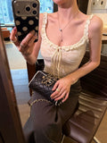 Wooden Ear Sling Vest Lady Pure Want Embroidery 2026 New Summer Can Wear A Niche Slimming Top