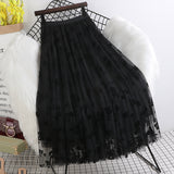 Planting Plum Yarn Half-Dress Women's Autumn And Winter 2025 New Medium And Long-Term Thin Hanging Yarn Skirt Fairy 100-Fold Skirt
