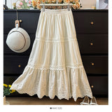 Fashion Age Reduction Lace Lace Skirt Women's Spring 2025 New High-Waist A Word Folded Loose Cake Skirt