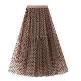 Autumn And Winter Net Yarn Half Body Cake Skirt Super Umbrella Skirt Long Heavy Industry Embroidery A Word Skirt Ponpong Net Yarn Skirt