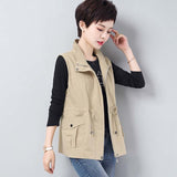 Ma Jia Women's Spring And Autumn Short Outer Vest 2025 New Large-Size Middle-Of-A-Year-Need Mother Leisurely Loose Horse Clip Shoulder Tide