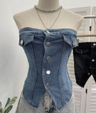 Real Shooting Babes Cowboy Tsets Single-Breasted Single-Breasted Slime Strap Wrap Vest 2838