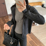 Beautiful Beautiful Knitted Hooded Sweater Jacket Women's Autumn And Winter 2025 New Cardigan Top