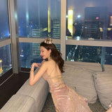 Thai Sexy Sling Dress Women's Summer 2025 New Slimming Temperament Irregular Fishtail Skirt
