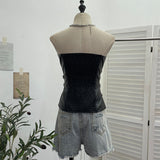 Real Shooting Design Dark-Sensing Sexy Hot Babes Pu Skin Smear Chest Vest Skin Buckle Waist Thin Topsuit 1991