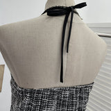 Small Fragrant Wind Coarse Flowers Hanging Neck Sling Vest With Chest Cushions Waist Skirts With Sleeveless Top 2692