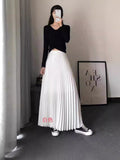 The Long Dress Dress Of The Bowed Dress Woman 2025 Early Spring New High-Waisted Pendant Big Swing Dress Spring And Autumn Color Skirt