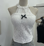 Real Shot With Chest Pad Hanging Neck Lace Sexy Sling Vest Short Babes Bottom Sleeveless Top 9196