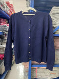 2026 Spring And Autumn New Round-Necked Purple Short Knitted Small Cardigan Loose Outer Sweater Coat For Women