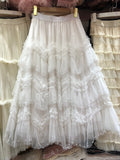 Design Sense Heavy-Working Layer Yarn Nail Bead Design Half-Dress Summer New Thin Cake Dress Dress Woman