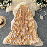 Holiday National Breeze Rheusped Flower Long Skirts Half-Dress Femininity Flalateral Lace Big Swing A Skirt Summer Autumn