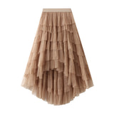 Chic Special Dress Dopamine Series Thousand Layers Of Irregular Cake Skirt Gradient Fairy Skirt Big Swing Yarn Skirt