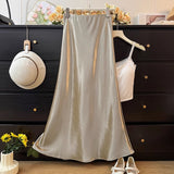 French High-Grade Glossy-Sense Fish-Tailed Half-Dressed Women's Spring 2025 New High-Waisted Hairy-Skinny-Blanesed Bag-Butg Skirt