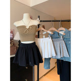 Black Short Skirt Ballet Style 2025 Summer New Women's A Skirt Skirt High-Waisted Skirt Skirt Skirt Tide