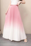 Gradient Color Half-Dress Woman High Waist Thin Feeling Fell 100 Folded Skirt In The Long A-Word Skirt