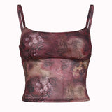 Vintage Printing Body Repair Screen Sling Slings Women Summer And Autumn New Sexy Low-Breasted Vest Woman