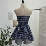 Spicy Wind Shoulder-To-Shoulder Tectorge Sling Waist-Le-Legged Skirt Wrapped-Sleeved Top 9231