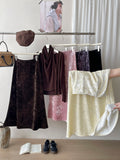 French Retro Plus Velvet Diamond Gold Velvet Dress Girl Autumn And Winter Temperament Thin Shade A Word Fishtail Skirt