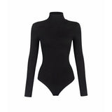 Autumn And Winter High-Neck Long Sleeves Jersey Design Sense Of The Body Sexy Hot Girl Wearing High-Neck Thread T-Shirt Girl