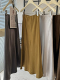 2025 Acetic Acid Vertic Acid Vertinated Fish Tail Half-Dress Femininity Simple Hanging Thin Bag-Butbated A Word Long Skirt