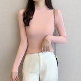Half-High Collared Bottomed Women 2026 Autumn And Winter New Thin Cloth Cloth With Tight Sweater Slim Thin Knitting Top