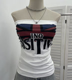 Real Picts Picts Letter Print With Chest Pads Tective Brae Girl Body Sexy Sleeveless Short Top 1586