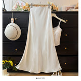 French High-Grade Glossy-Sense Fish-Tailed Half-Dressed Women's Spring 2025 New High-Waisted Hairy-Skinny-Blanesed Bag-Butg Skirt