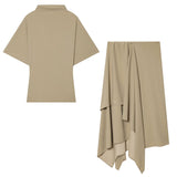 Women's 2026 New Half-High Collar Blouse Asymmetric Skirt 1165021 Skirt Set