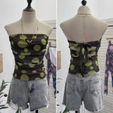 Real Shooting Holiday Storm Spot Bump Color Mesh Strapped Braped Vest Female Summer Dew Back Hottie Top 8085