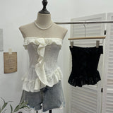 Real Shooting Wasteland Wind Thoracic Thoracic Do Old Hole Irregular Lotus Leaf Side Vest Millennial Babes Sleeveless Top 9228