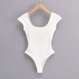 The New Sexy Generous Collar Tightness With A Thin Back-Joint Short-Sleeved T-Shirt Thai Top