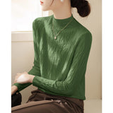 High-Grade Gray Half-High Collar Wool Texture Inside The Knitted Bottoming Shirt Women's Autumn And Winter High-End Super-Good-Looking Sweater