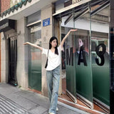 White U-Neck T-Shirt Women's Short-Sleeved Summer 2025 New Loose Thin Inside Hit Bottom Blouse