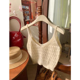 South Korea Dongdaemun 2026 Spring And Summer New Korean Version Of The Slimming Short Simple Thin Knitted Sling Sling Shirt